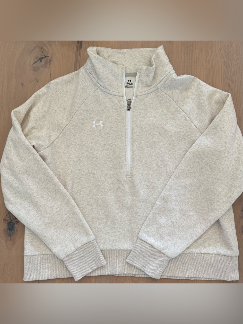 Under Armour Women's Light Heather Cream Quarter-Zip Sweatshirt